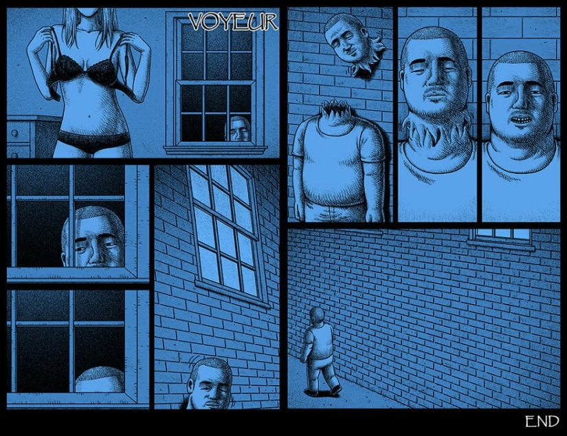 Scary comics with creepy endings from a Taiwanese artist