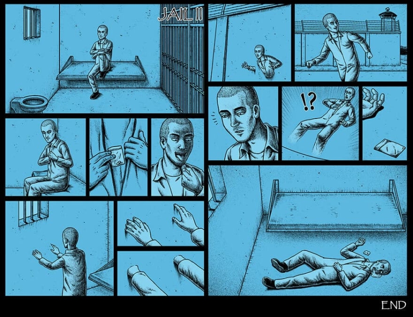 Scary comics with creepy endings from a Taiwanese artist