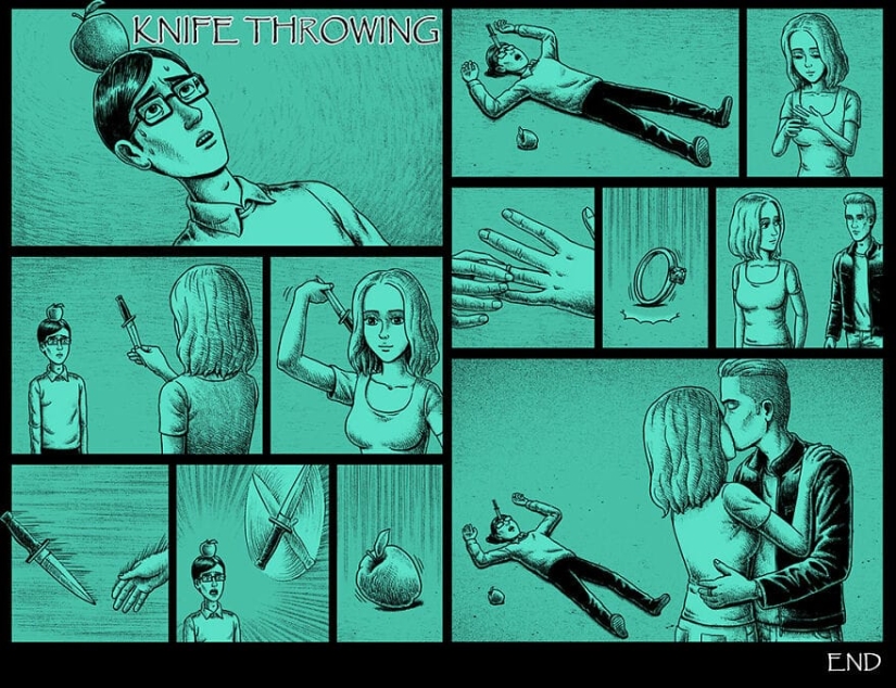 Scary comics with creepy endings from a Taiwanese artist