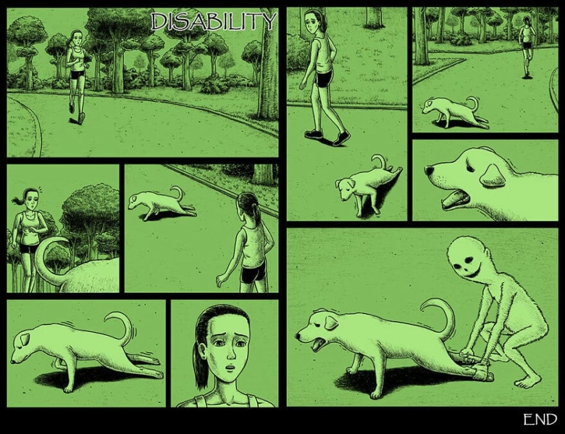 Scary comics with creepy endings from a Taiwanese artist