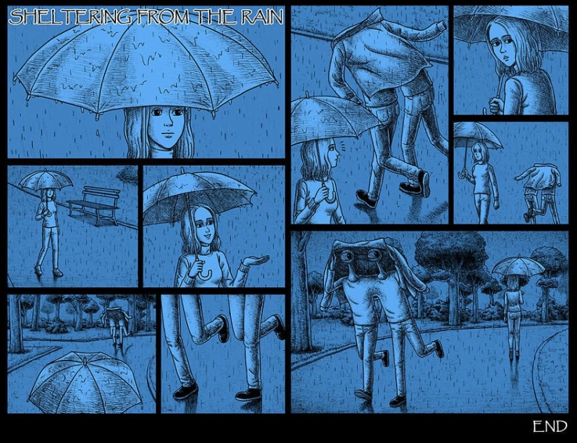Scary comics with creepy endings from a Taiwanese artist