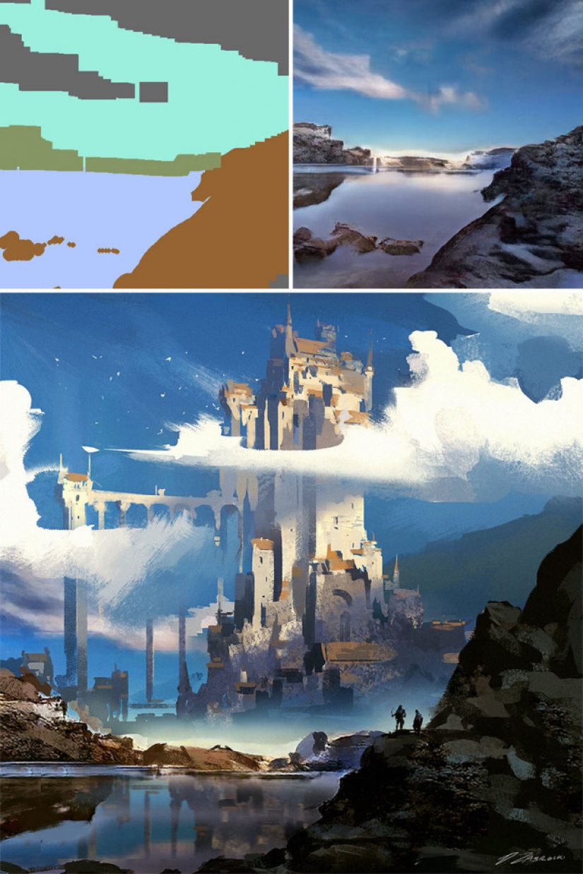 Sketch vs. Final: the artists show their work at the stage of sketch and finished