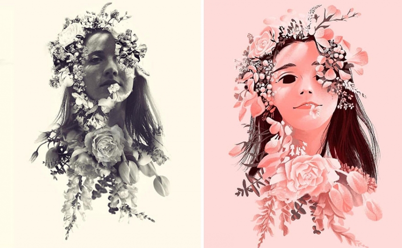 "¡Soy un artista, lo veo de esa manera!": 16 ilustradores talentosos redibujan retratos de niñas "¡Soy un artista, lo veo de esa manera!": 16 ilustradores talentosos redibujan retratos de niñas