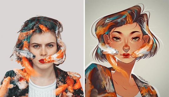 "¡Soy un artista, lo veo de esa manera!": 16 ilustradores talentosos redibujan retratos de niñas