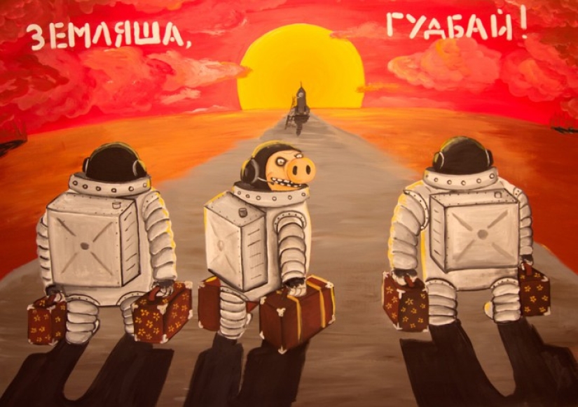 Space calendar with seals by Vasya Lozhkin