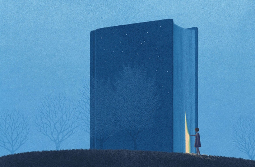 Surreal illustrations for book lovers