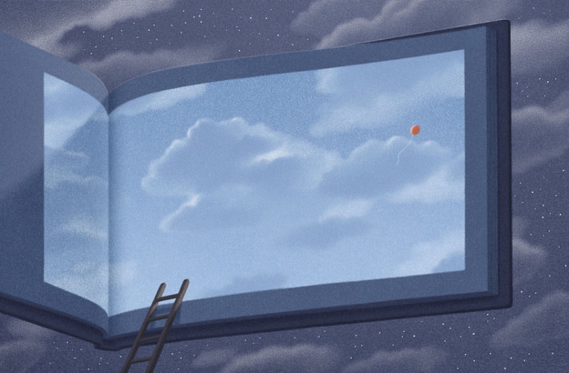 Surreal illustrations for book lovers