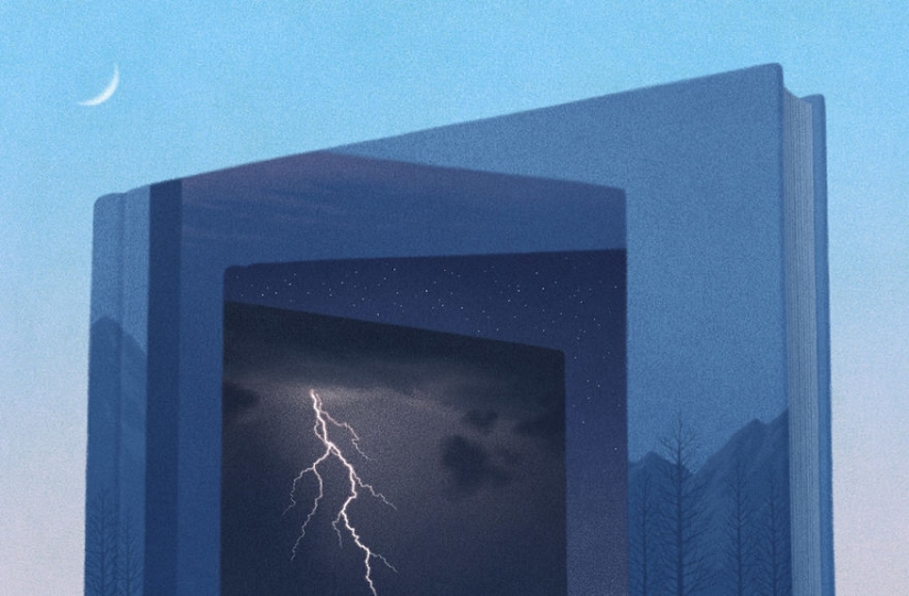 Surreal illustrations for book lovers