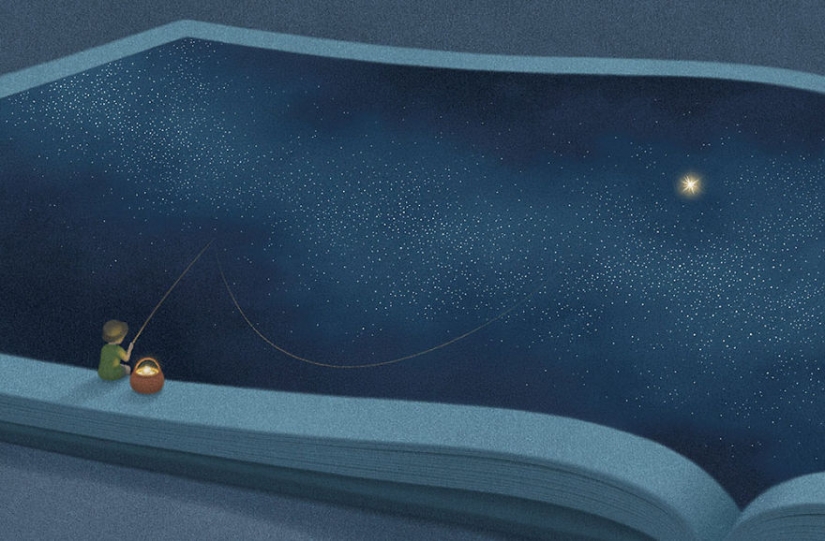 Surreal illustrations for book lovers