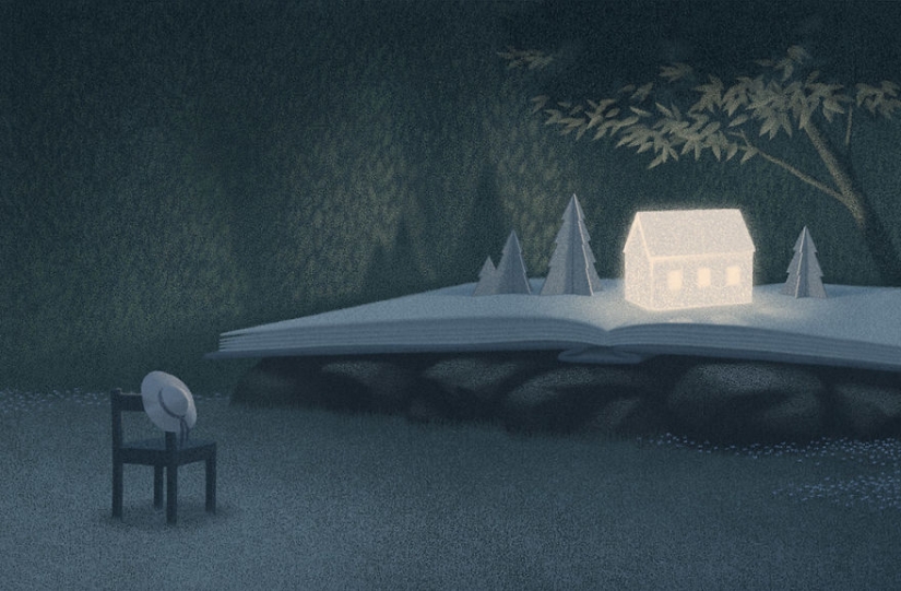 Surreal illustrations for book lovers