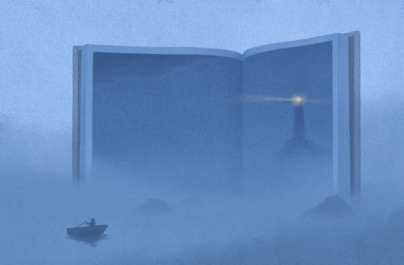 Surreal illustrations for book lovers