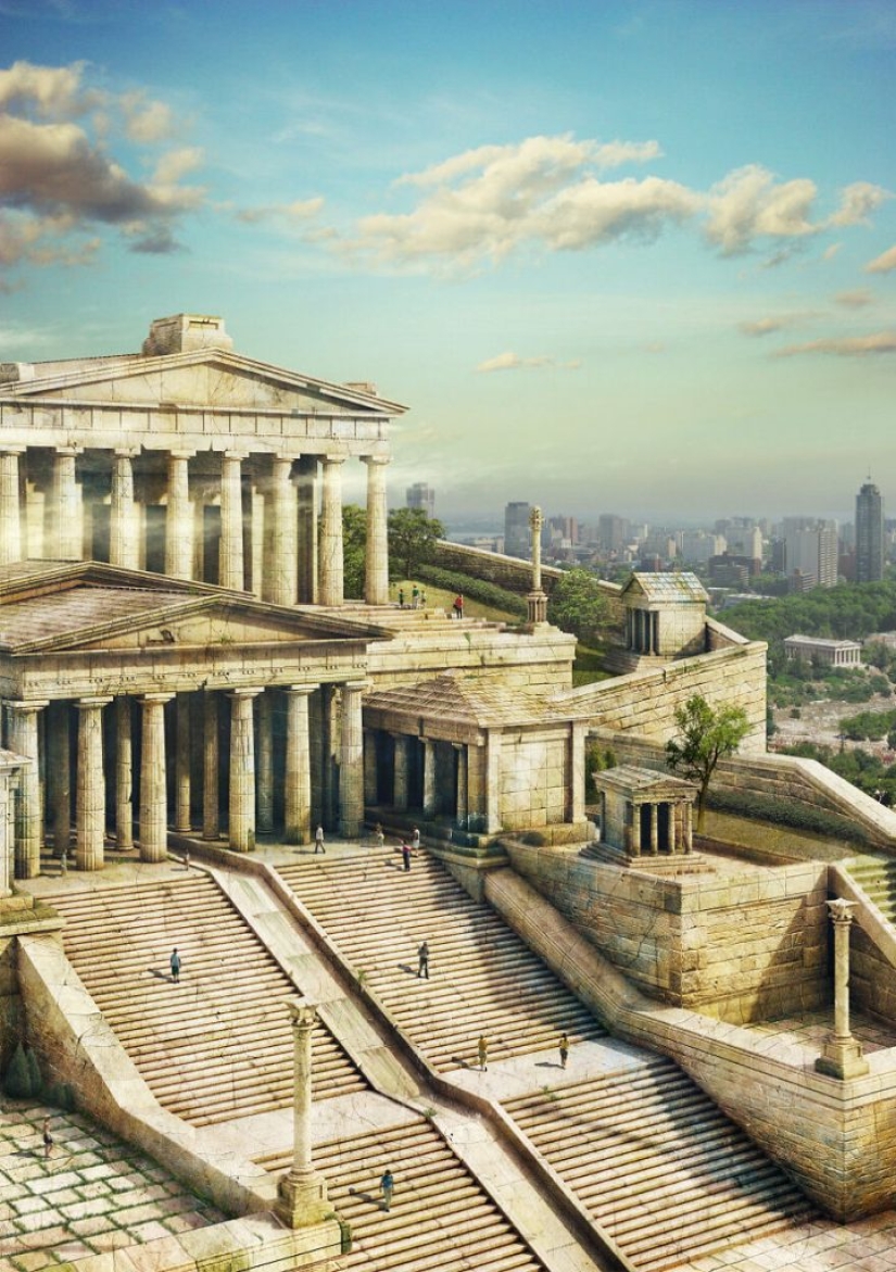 The artist shows how these 10 famous historical and mythical monuments would look like today if they survived