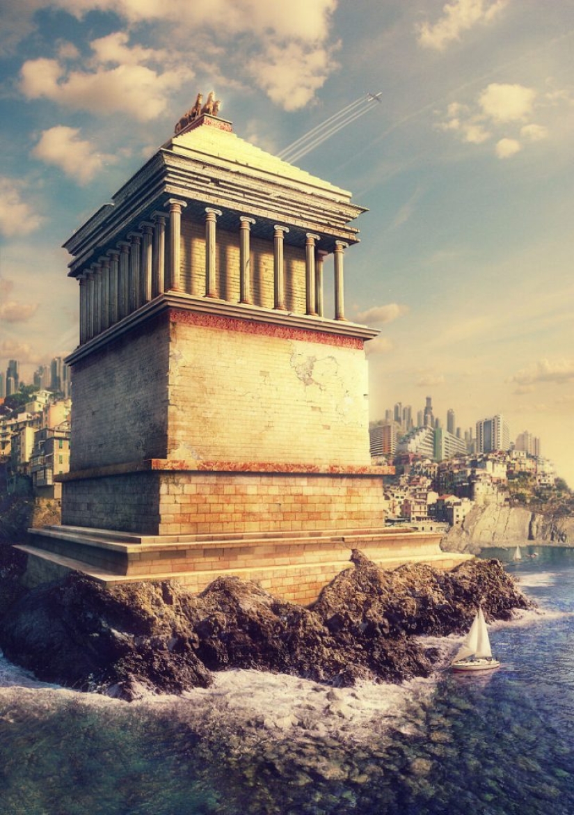 The artist shows how these 10 famous historical and mythical monuments would look like today if they survived