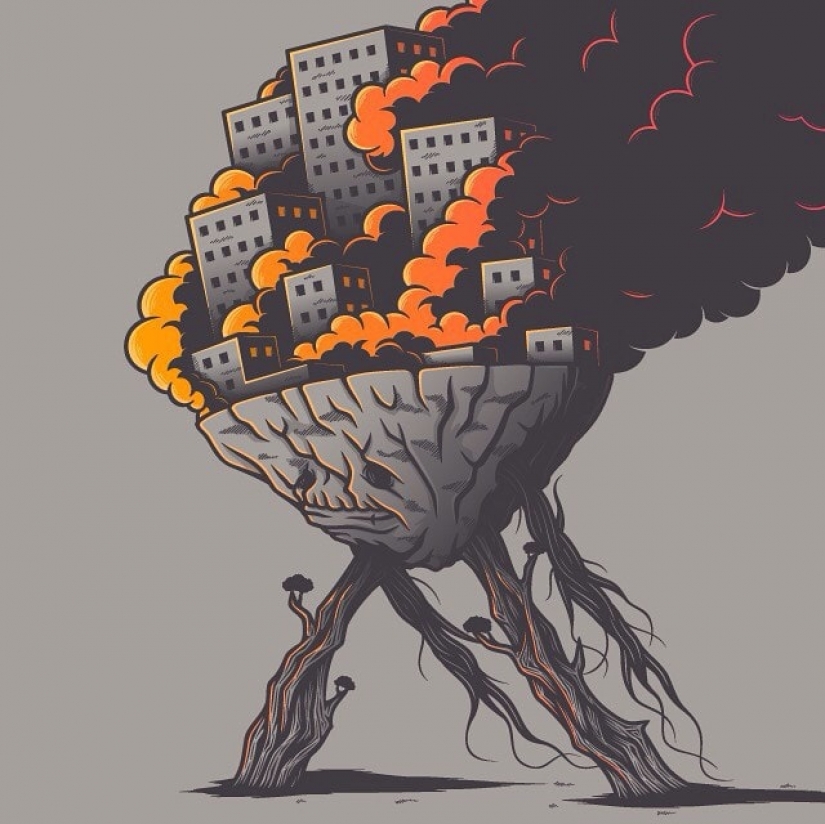 The bitter truth about modern life in the illustrations of Italian