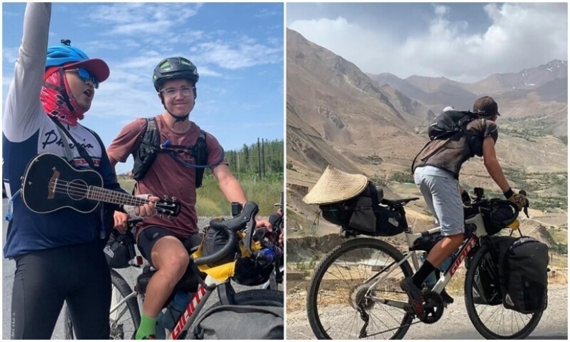 The British bought bike in China, and traveled 15 thousand miles to England The British bought bike in China, and traveled 15 thousand miles to England