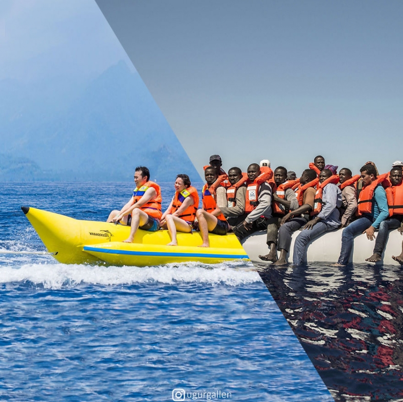 The contrast between the two worlds we live in