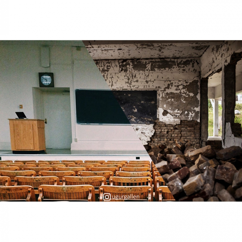 The contrast between the two worlds we live in