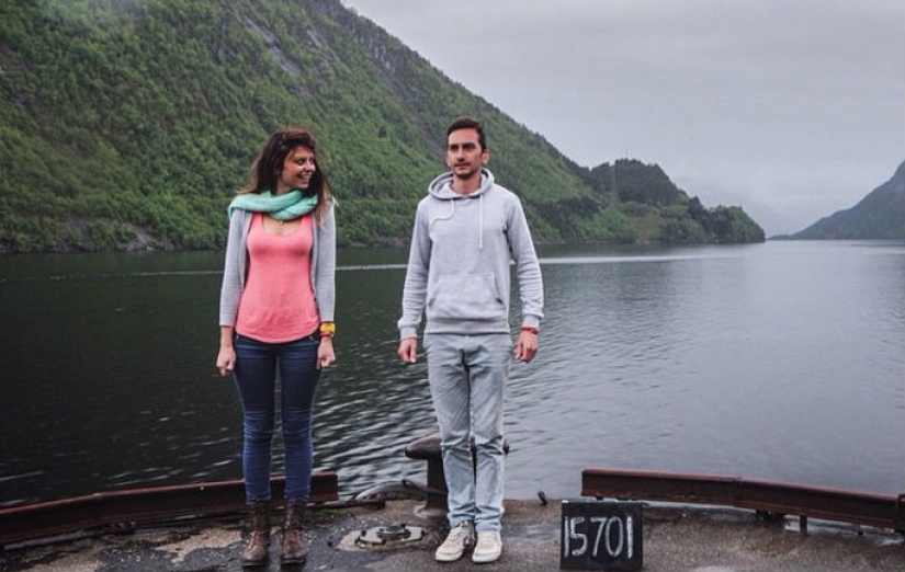 The couple quit their jobs and went traveling. Now he cleans toilets for cash