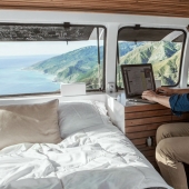 The director turned a rusty van into a mobile studio and now works wherever he wants