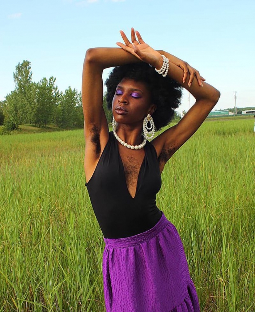 The girl with hair on his chest took myself for who I am and happy