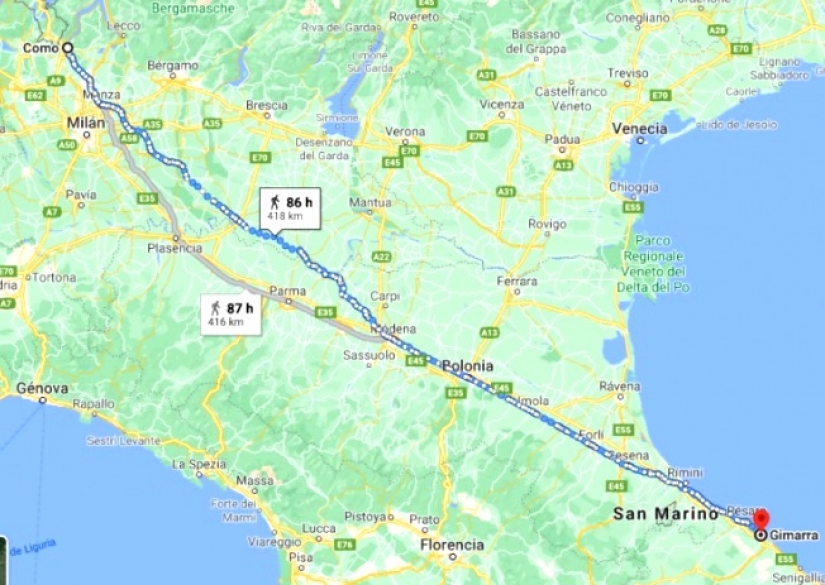 The husband went for a walk after a quarrel with his wife and walked 400 km The husband went for a walk after a quarrel with his wife and walked 400 km