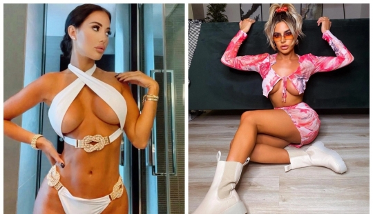 The queens of glamour show off the new hit of the season-a low-cut top