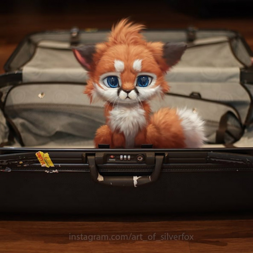 This artist has no pets, so he puts digital furry animals in real life situations. This artist has no pets, so he puts digital furry animals in real life situations.