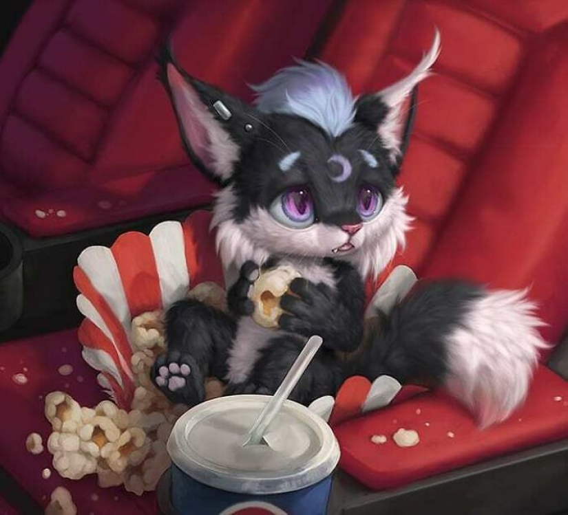 This artist has no pets, so he puts digital furry animals in real life situations. This artist has no pets, so he puts digital furry animals in real life situations.