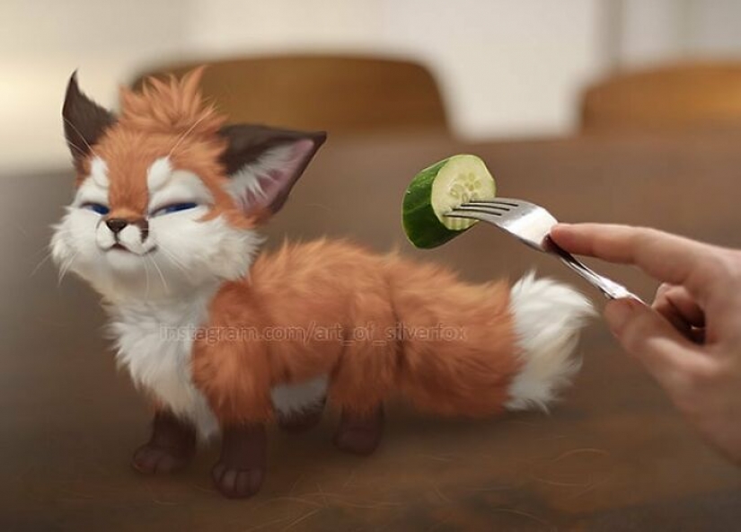 This artist has no pets, so he puts digital furry animals in real life situations. This artist has no pets, so he puts digital furry animals in real life situations.