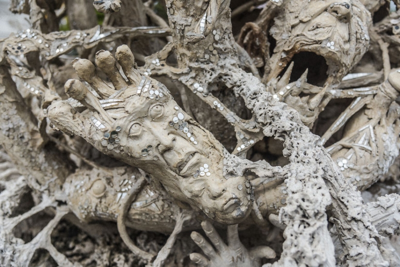 This white temple in Thailand is heaven and hell