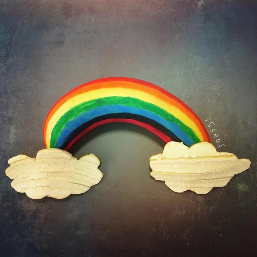 To spite the marble: the sculptor cuts off the excess from bananas