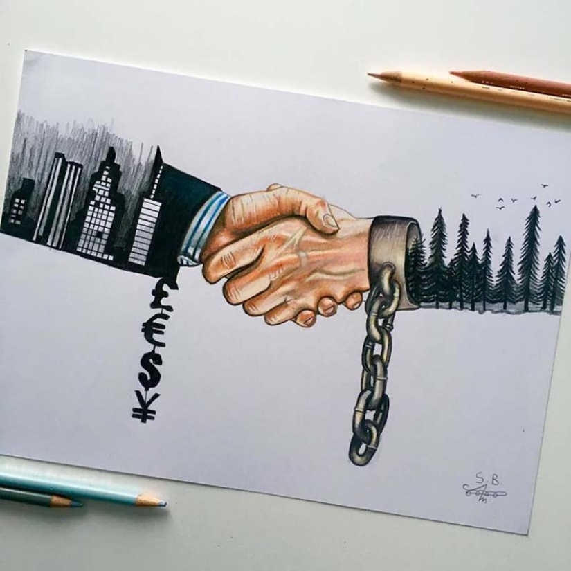 Tough but honest illustrations about how we are affected by social media