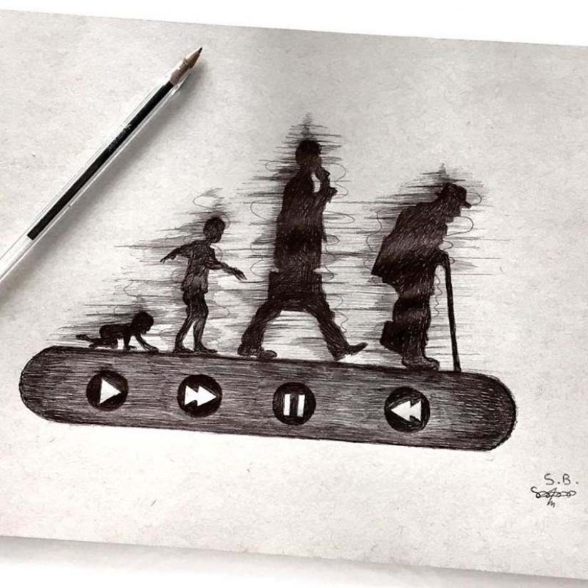 Tough but honest illustrations about how we are affected by social media