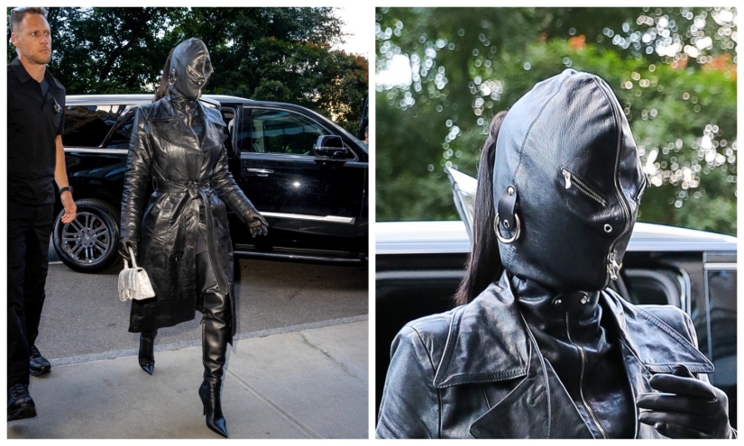 Un paseo al estilo BDSM: Kim Kardashian caminó por Nueva York con una máscara de cuero