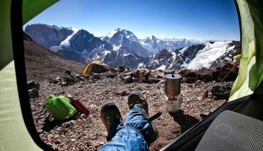 Vistas de la mañana desde la tienda