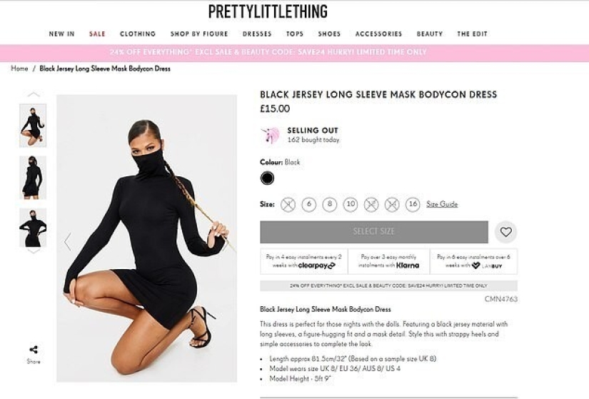 What does the coronavirus dress that Lottie Moss made a bestseller look like