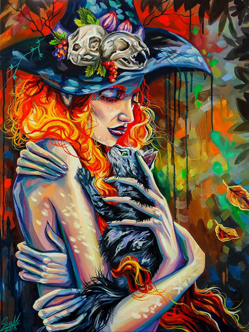 Witches and Cats: 12 mystical zodiac signs