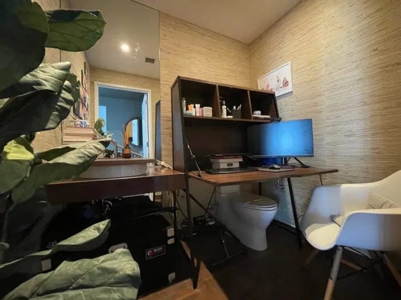 With all the amenities: an American woman converted the toilet into a home office