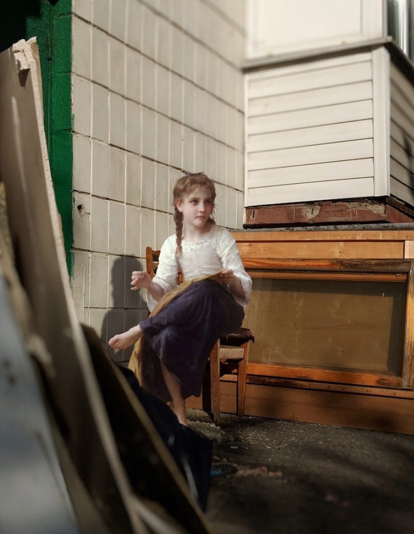 With paintings of classical paintings in modern life With paintings of classical paintings in modern life