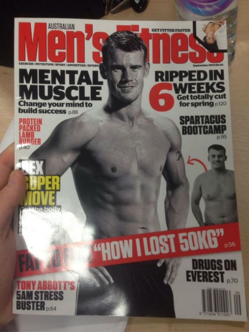 140 kilogramo Británico comiendo chips quería estar en la portada de una revista de moda — y lo hizo