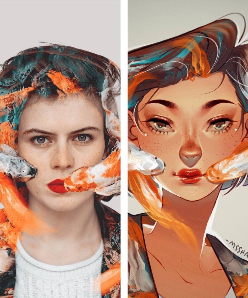 16 artists conducted an unusual experiment with portraits of a French photographer 16 artists conducted an unusual experiment with portraits of a French photographer