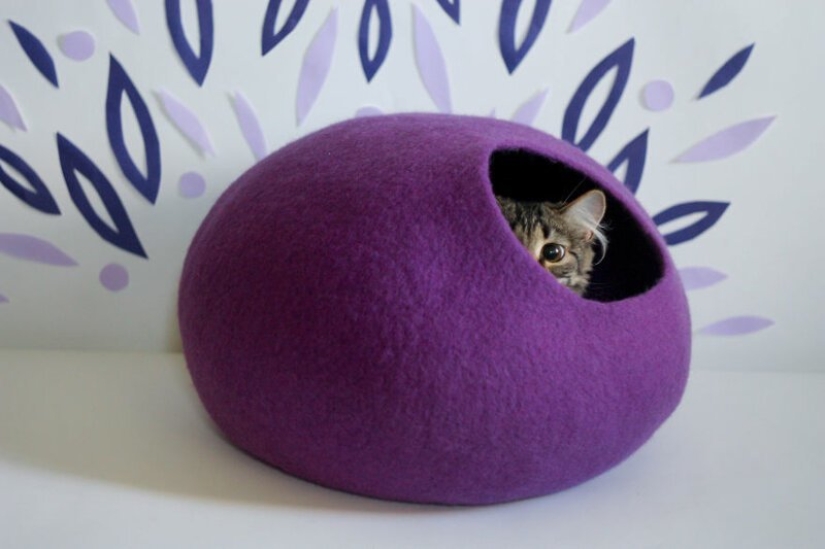 16 divertidas casas de gatos de fieltro de los maestros ucranianos Meow Felt