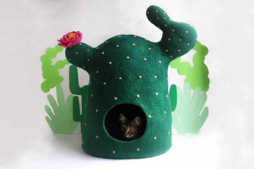 16 divertidas casas de gatos de fieltro de los maestros ucranianos Meow Felt