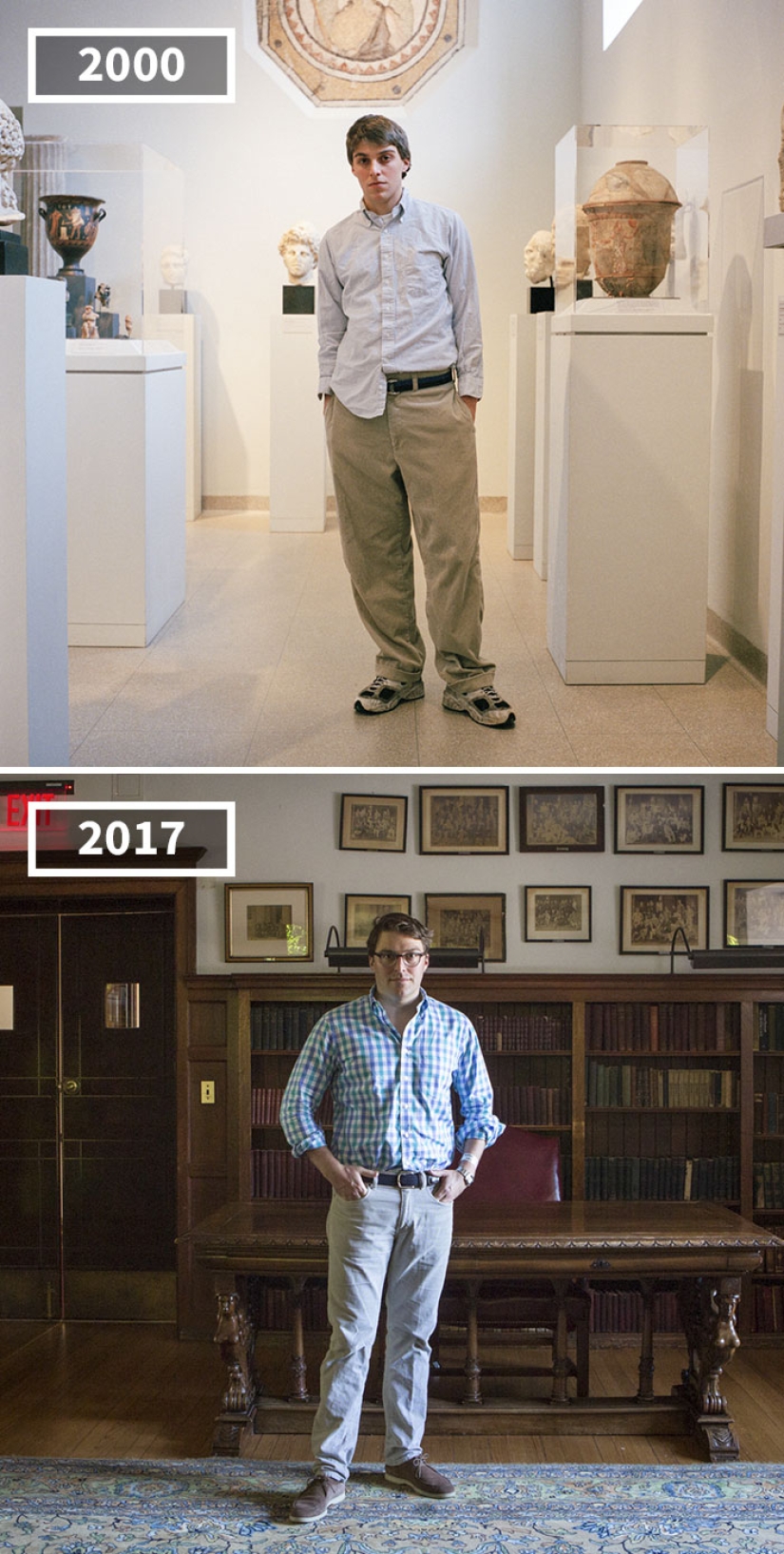 17 años después: el fotógrafo utiliza el ejemplo de los amigos para mostrar cómo las personas crecen de diferentes maneras