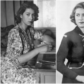 20 black-and-white portraits of a young Elizabeth II in the 1940s