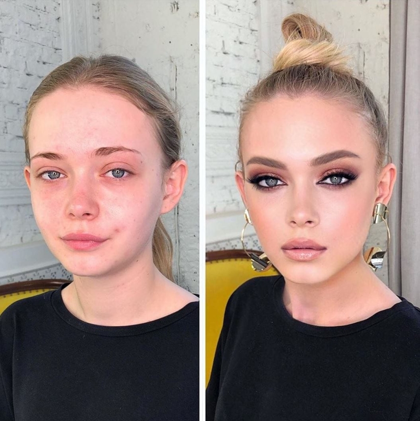 20 chicas antes y después del maquillaje que visitaron a un maquillador de Moscú y se volvieron aún más hermosas