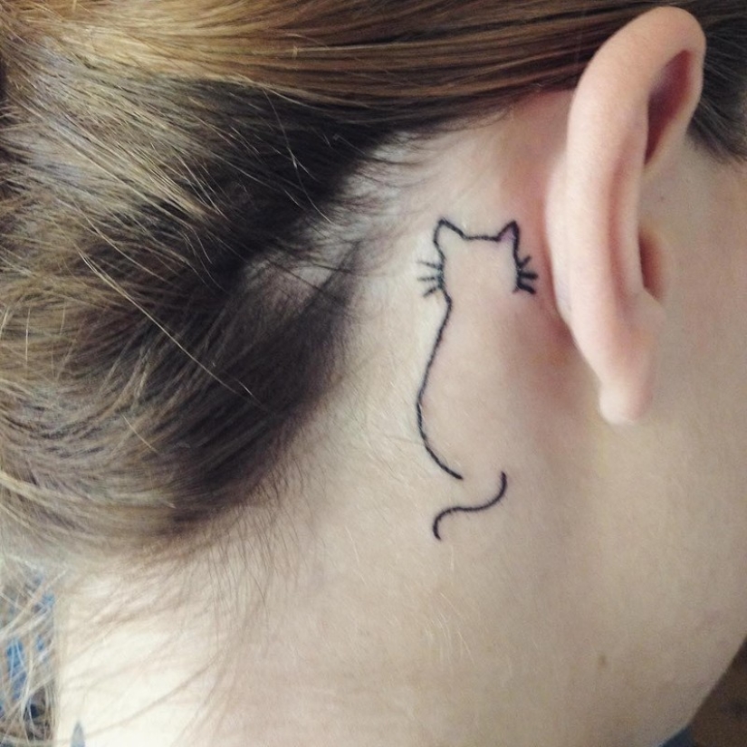 20 minimalist tattoos for cat lovers