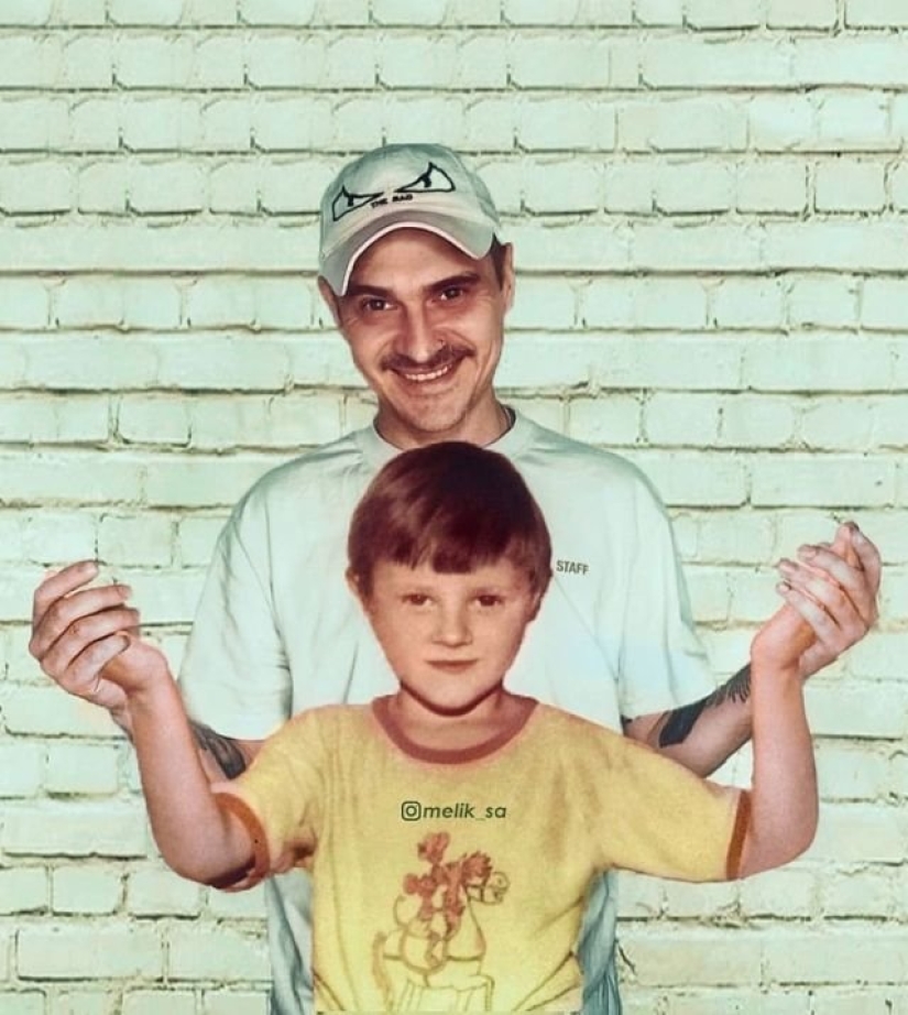 20 works from the master of photoshop: domestic stars in the company with a young version of themselves 20 works from the master of photoshop: domestic stars in the company with a young version of themselves