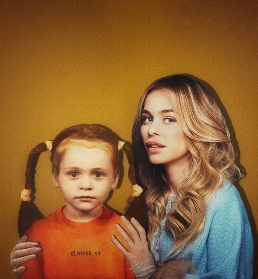 20 works from the master of photoshop: domestic stars in the company with a young version of themselves 20 works from the master of photoshop: domestic stars in the company with a young version of themselves