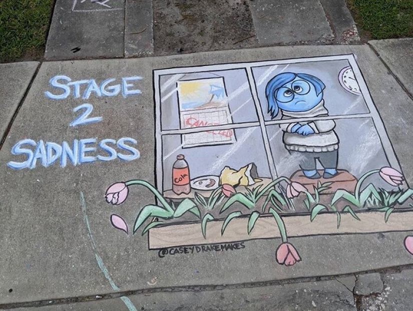 25 dibujos divertidos y relevantes de tiza sobre asfalto